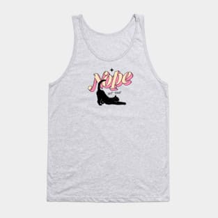 Monday Nope Black Cat in blue Tank Top